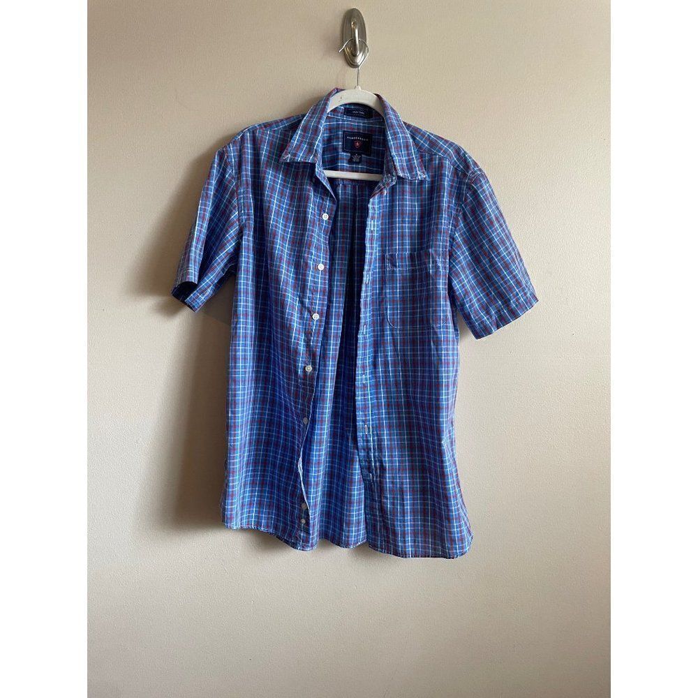 Saddlebred men's plaid collar button down shirt‎